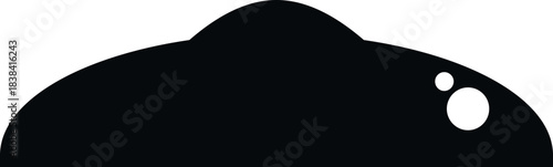 Blob monster peeking up featuring a simple black and white design