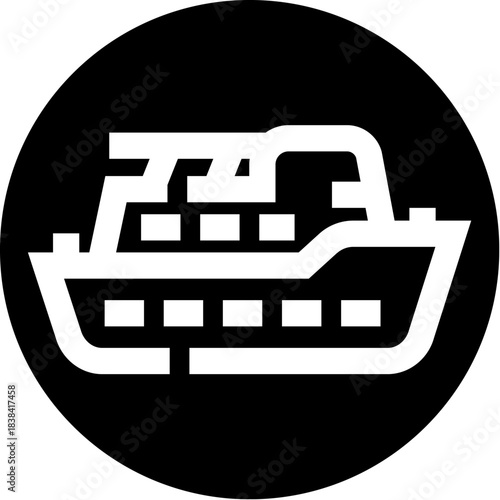 Ferry boat shuttle icon for sea transport