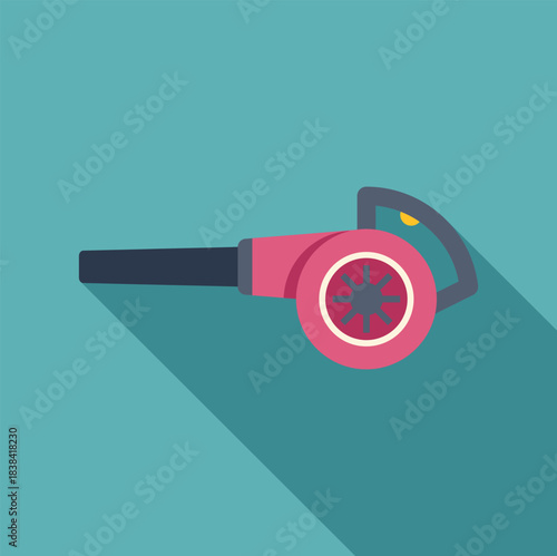 Leaf blower flat vector icon depicting garden cleanup equipment