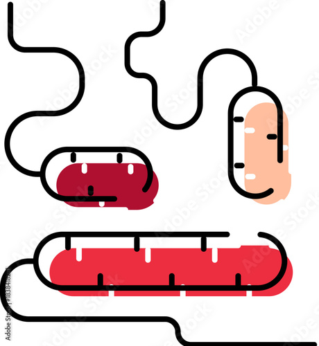 Human digestive system with abstract gut organs illustration