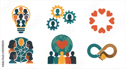 Diversity, Peace and Community Support Illustrations