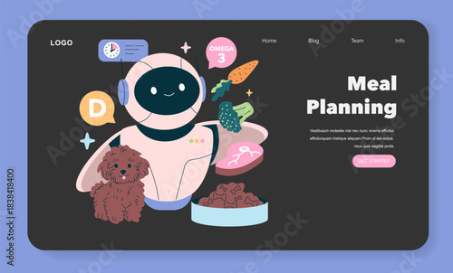 AI Vet Consultant. Flat Vector Illustration