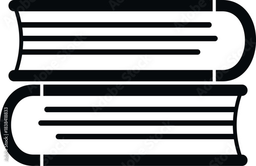 Two books stacked horizontally, representing learning, reading, and study