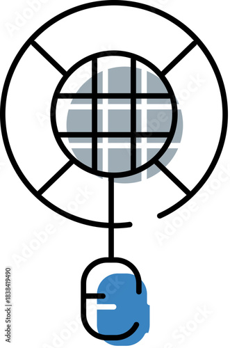 Global podcasting and broadcasting symbol connecting world audio