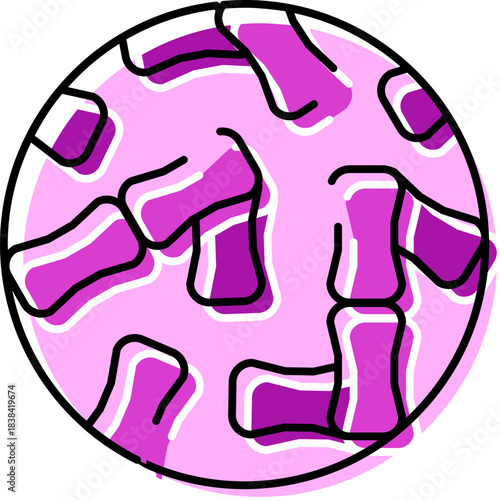 Bacteria microorganisms growing in petri dish icon