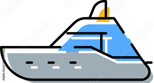 Luxury yacht boat icon for sea travel