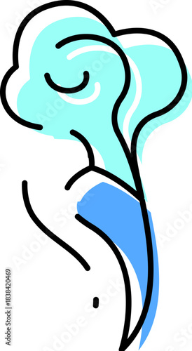 Human spirit soul leaving body vapor illustration