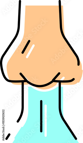 Runny nose concept showing snot or mucus