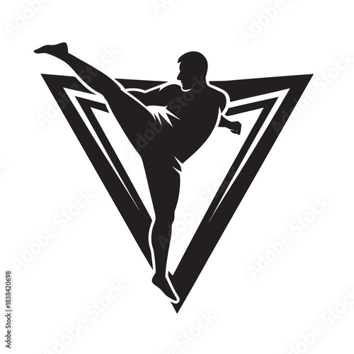 Football Action Precision Shot Silhouette Artwork