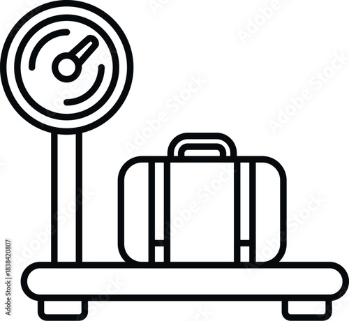 Luggage suitcase on a weighing scale representing travel baggage weight limit
