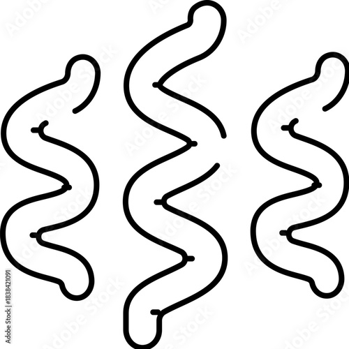 Spirillum bacteria prokaryote microorganisms line art icon