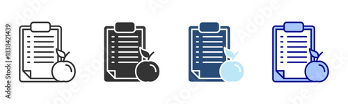 Diet Icon Set. Designed In Multi Style