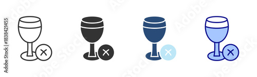 No Alcohol Icon Set. Designed In Multi Style