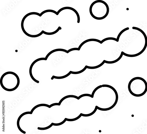 Probiotic bacteria and gut flora line art icon