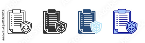 Report Icon Set. Designed In Multi Style