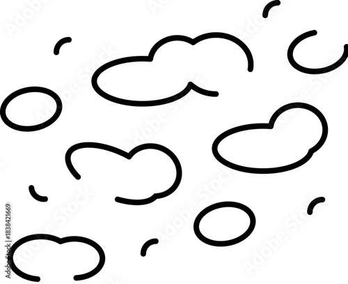 Germs and bacteria floating in air spreading infection