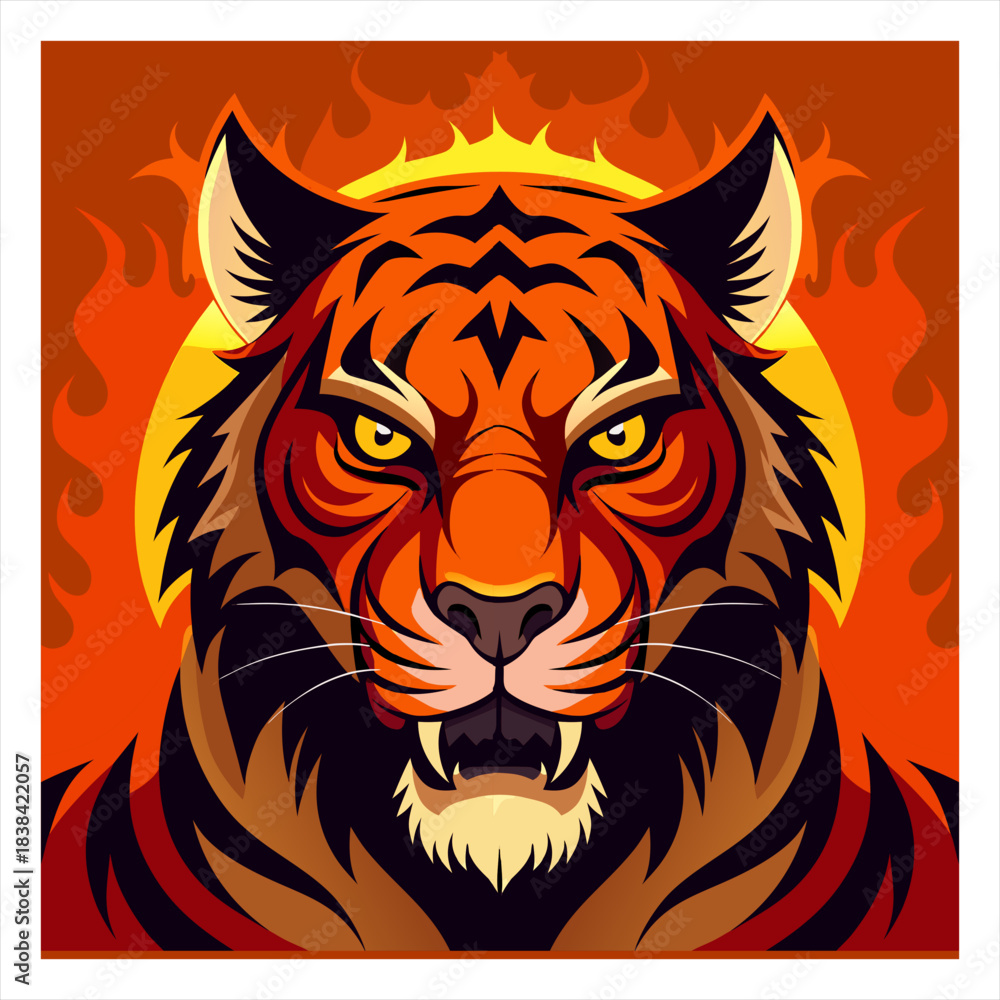 Obraz premium tiger head vector illustration