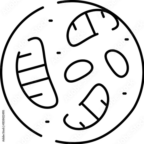 Probiotic bacteria microorganism gut health line icon