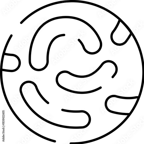 Bacteria microorganisms growing in petri dish icon