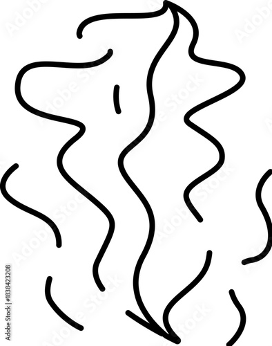 Abstract wavy lines representing scent and aroma icon