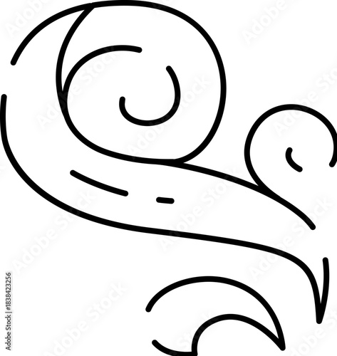 Wind gust swirling lines abstract weather blowing current