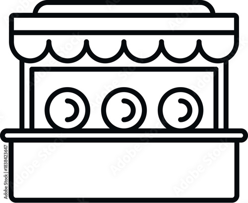 Amusement park game booth with targets, offering playful entertainment