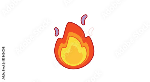 Stylized Fire Icon with Vibrant Orange and Yellow Flames.