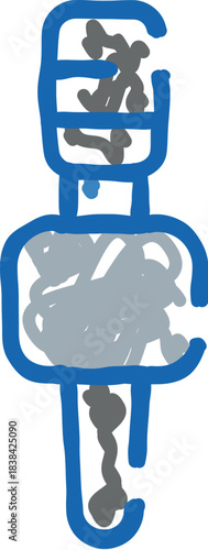 Hoist lifting mechanism icon drawing concept