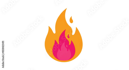 Vibrant and Dynamic Fire Flame Icon Illustration.