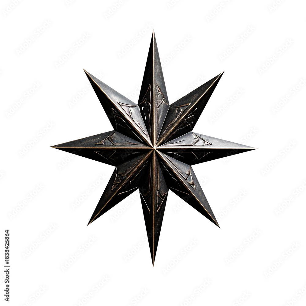 Fototapeta premium black christmas star isolated on transparent background png