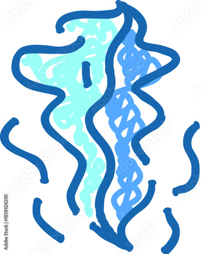 Abstract evaporating steam scent line art icon