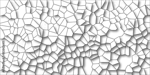 Abstract Voronoi Pattern Geometric Tessellation with Subtle Shadowing on White Background vector illustration