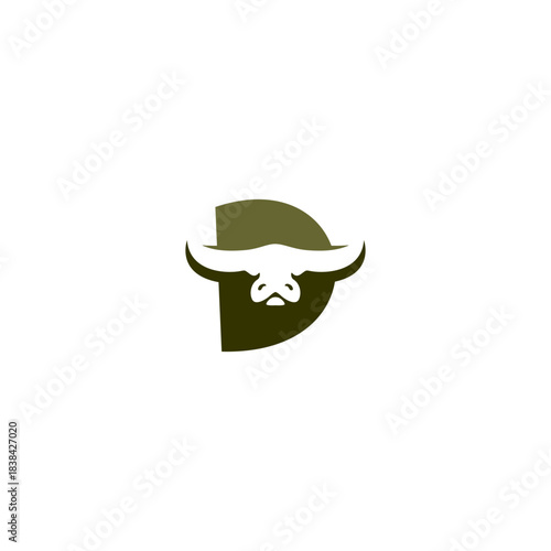 Aggressive Bull Head Letter D...