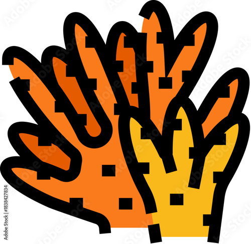 Orange coral seaweed marine plant icon concept