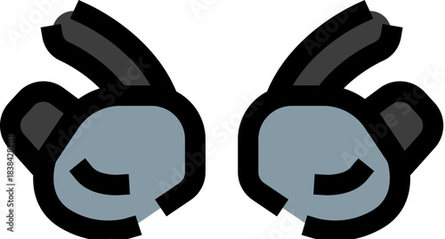 Cartoon rabbit eyes closing with sleeping expression