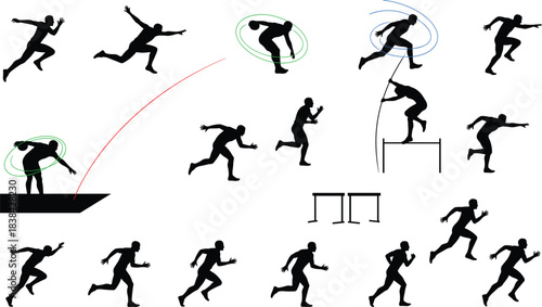 Black Silhouette Set of Fine Dining and Hospitality Staff: Waiters, Waitresses, Sommeliers, and Servers with Trays and Wine Glasses Icons for Service and Catering