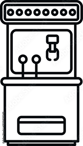 Claw machine representing a popular arcade game and entertainment activity