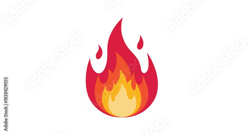 Stylized cartoon fire flame symbol on a plain white background.