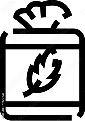 Pillow or cushion with feather icon line art