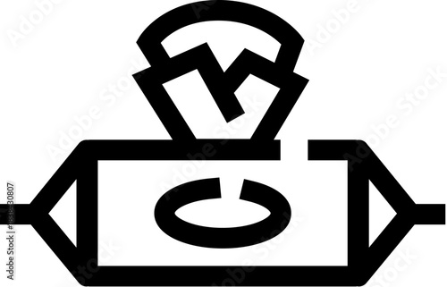 Wet wipes pack dispenser with pulling tissue icon