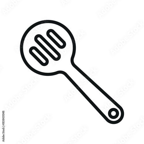 Slotted spoon icon vector design template