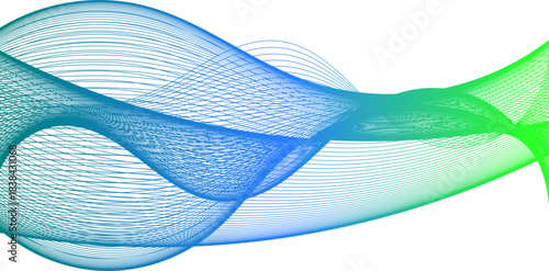 Dynamic abstract background with smooth blue and green gradient waves and flowing lines, creating a modern and ethereal visual effect.