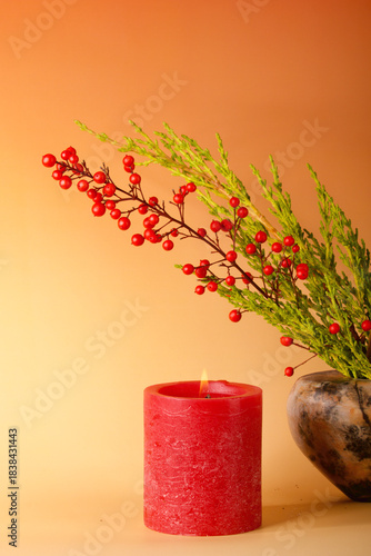 christmas decoration with candle