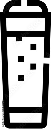 Carbonated beverage glass showing effervescent bubbles icon