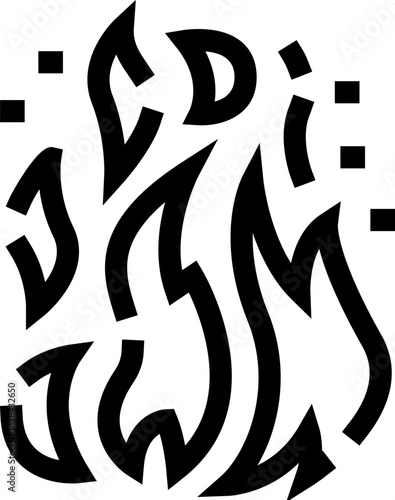 Abstract fire flames burning heat icon symbol