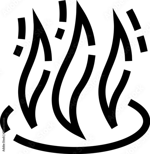 Rising vapor or scent line icon illustration
