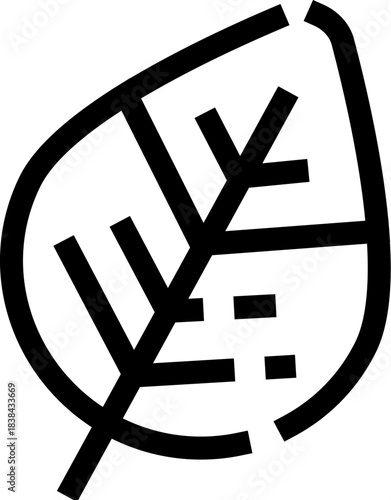 Leaf icon representing nature, ecology, and environmental care