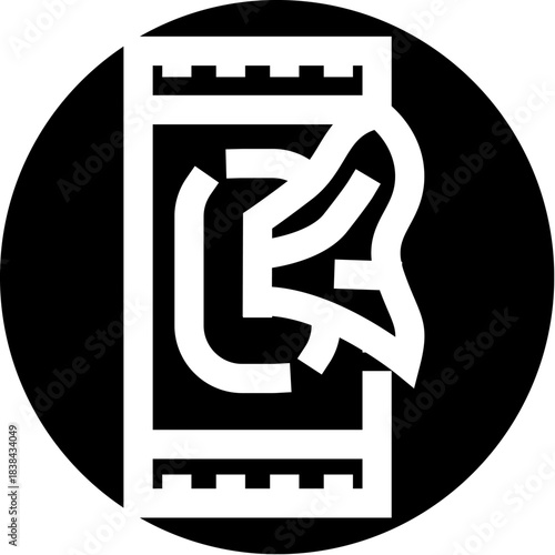 Wet wipe package icon for hygiene and cleaning