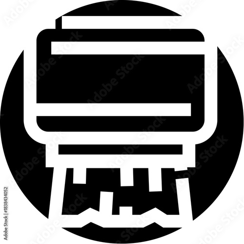 Paper shredder destroying confidential documents for data security