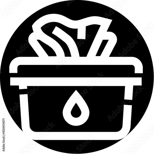 Wet wipes container icon for cleanliness and hygiene